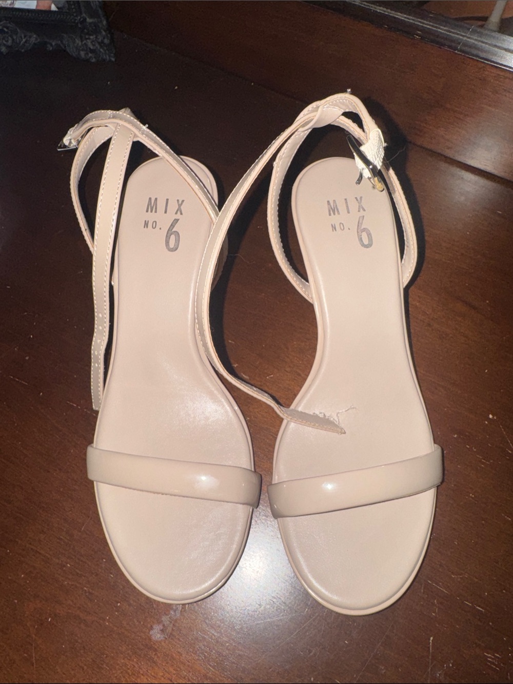 Nude Patent Leather Kitten Heel